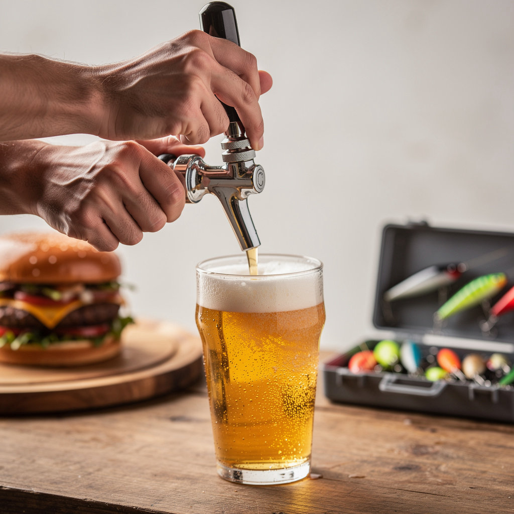 Burgers, Bait & Beer San Diego staff pouring a fresh craft beer for a customer